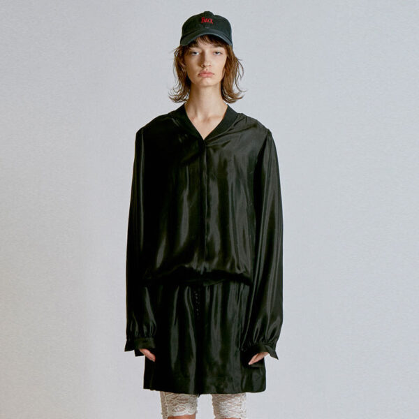 Logo Lining Blouse - Black