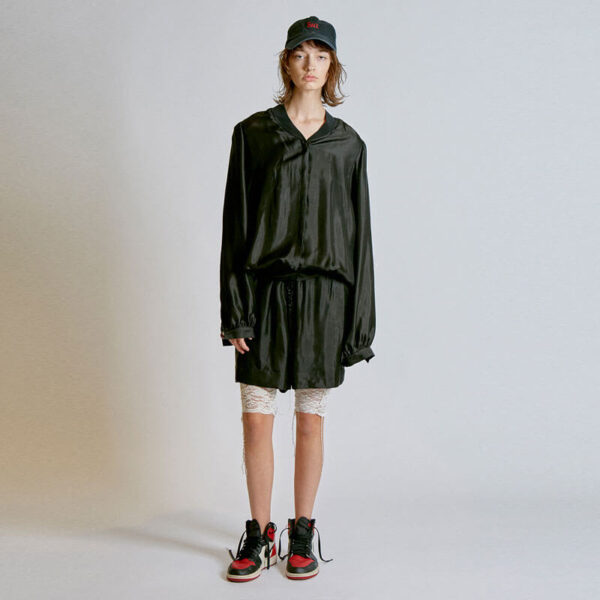 Logo Lining Blouse - Black