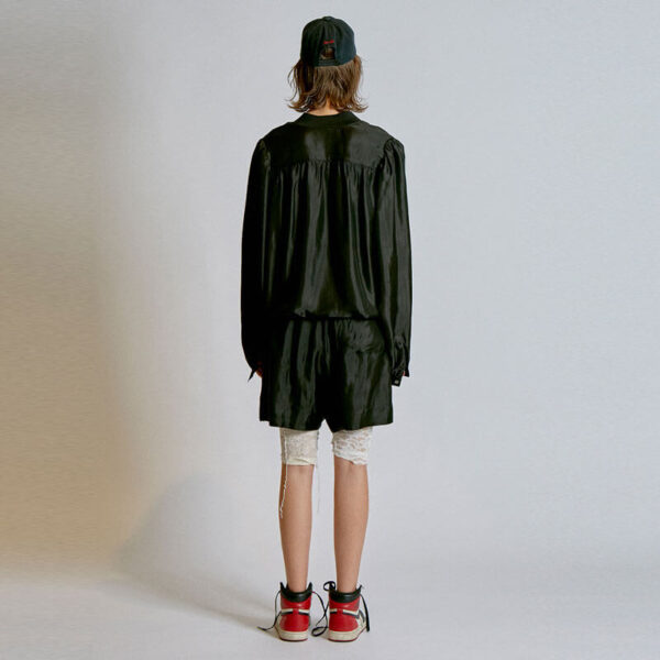Logo Lining Blouse - Black