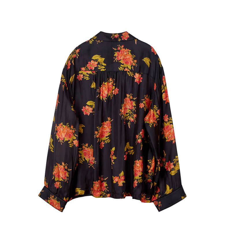 Vintage Floral Print Shirt - Blue