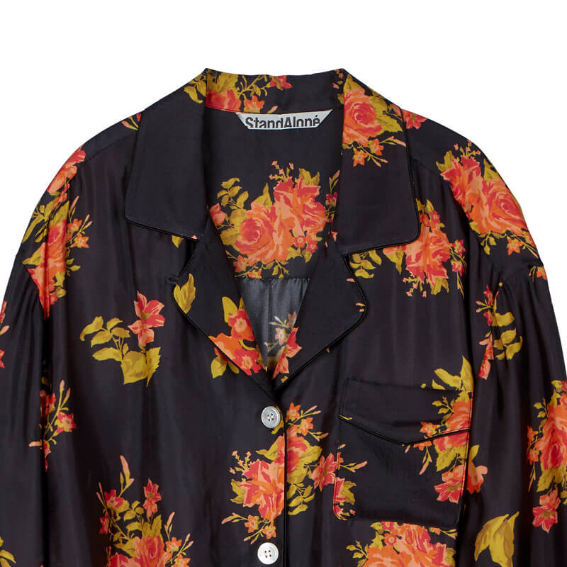 Vintage Floral Print Shirt - Blue