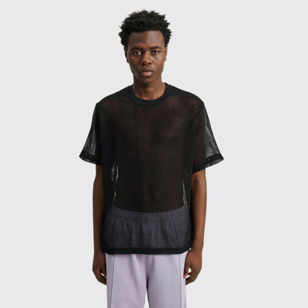 Cotton Mesh Crew - Black