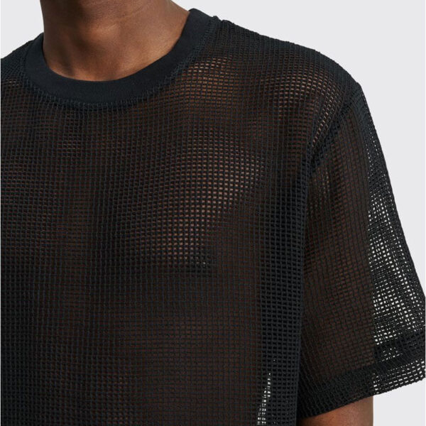 Cotton Mesh Crew - Black