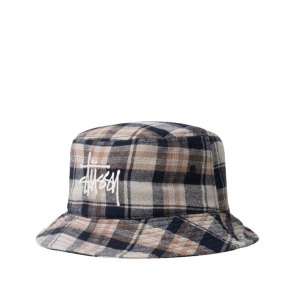 STUSSY Bucket Earth Plaid - Navy