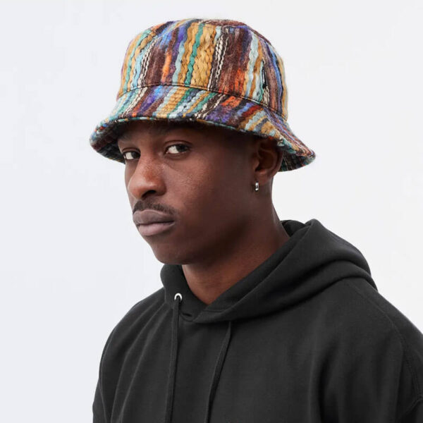 Mixed Yarn Bucket Hat - Brown