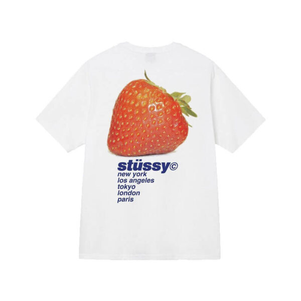 STUSSY_Strawberry-Tee_White