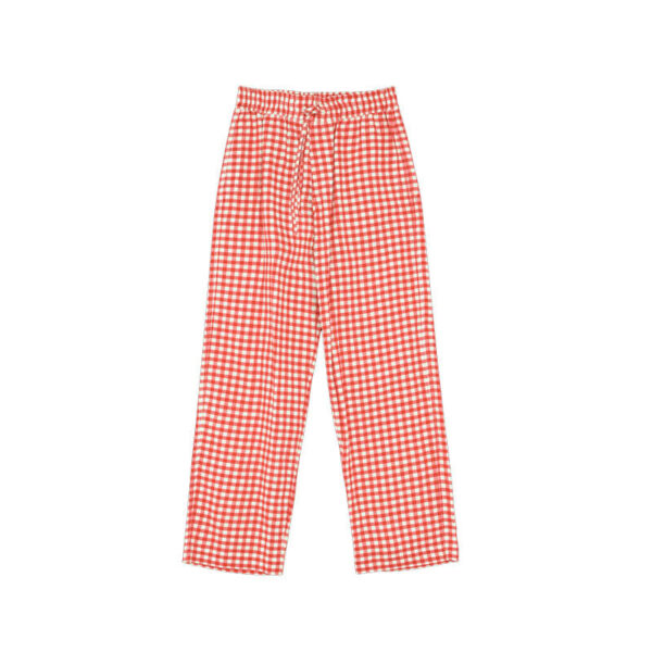 YMC Pantalones Alva Gingham - Ecru / Red