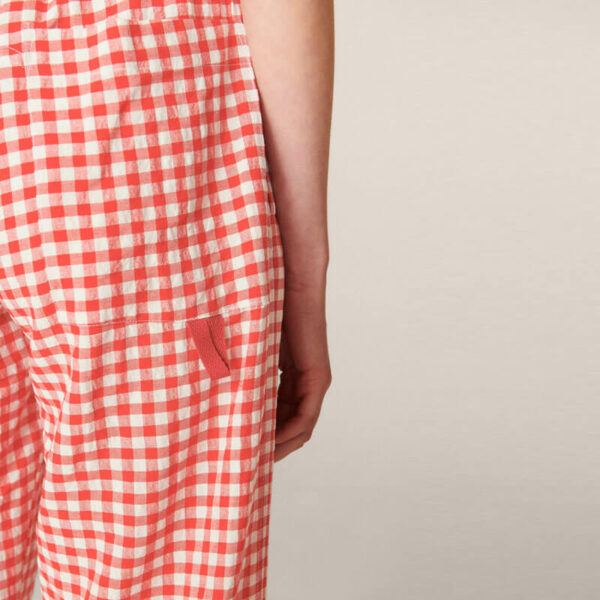 YMC Alva Gingham Trousers – Ecru / Red