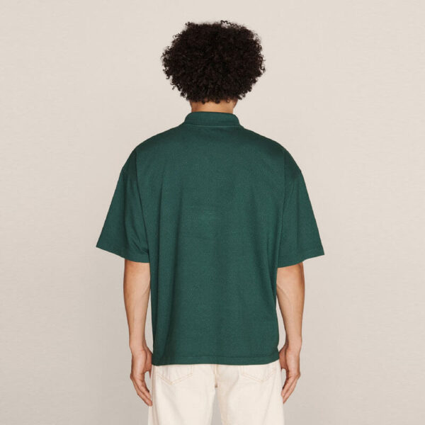 YMC Frat Perforated Zip Polo – Green