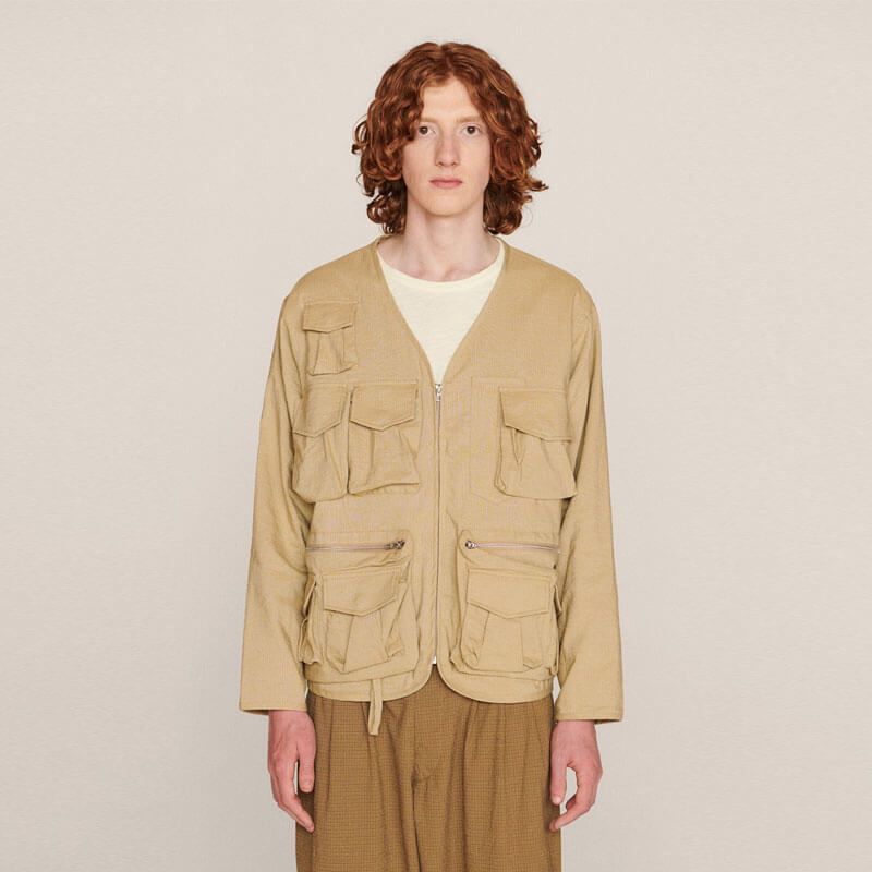 YMC Fudd Seersucker Jacket - Stone | TheRoom Barcelona