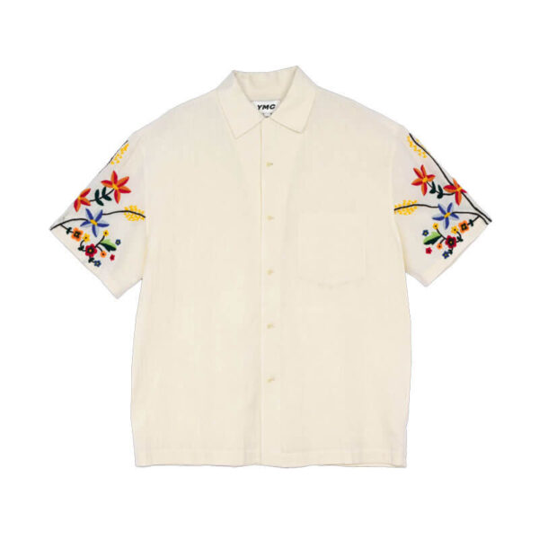 YMC Idris Embroidered Shirt – Ecru