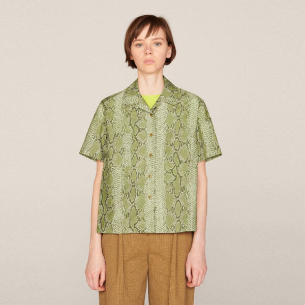 YMC Camisa Vegas Snakeprint - Green