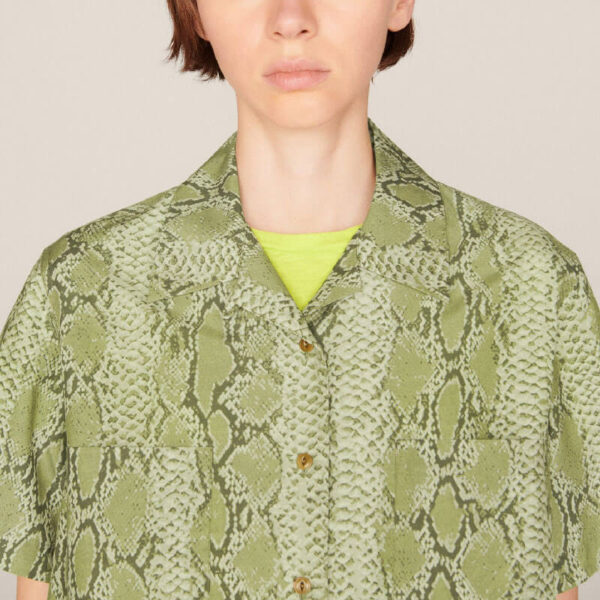 YMC Camisa Vegas Snakeprint - Green