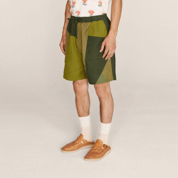 Z Cargo Patchwork Shorts - Green