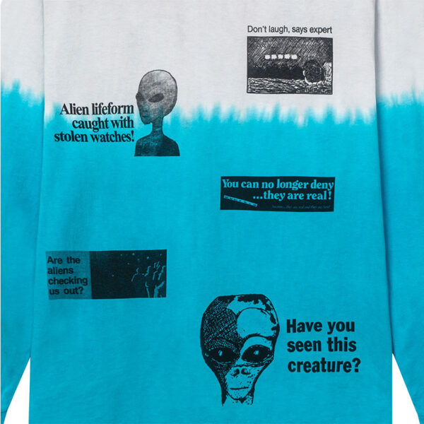 REAL BAD MAN Extraterrestial LS Tee - Grey Tie Dye