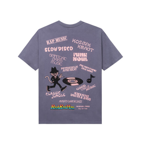 REAL BAD MAN Record and Tapes Tee - Disco Purple