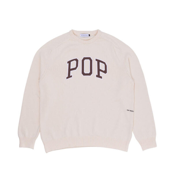 POP TRADING CO. Arch Knitted Crewneck - Off White