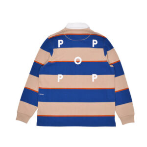 POP TRADING CO. Striped Rugby Polo - White Pepper