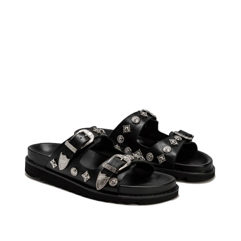 Buckle Sandals - Black
