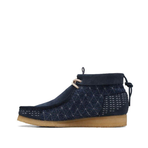 CLARKS ORIGINALS Wallabee Boots - Navy Sashiko