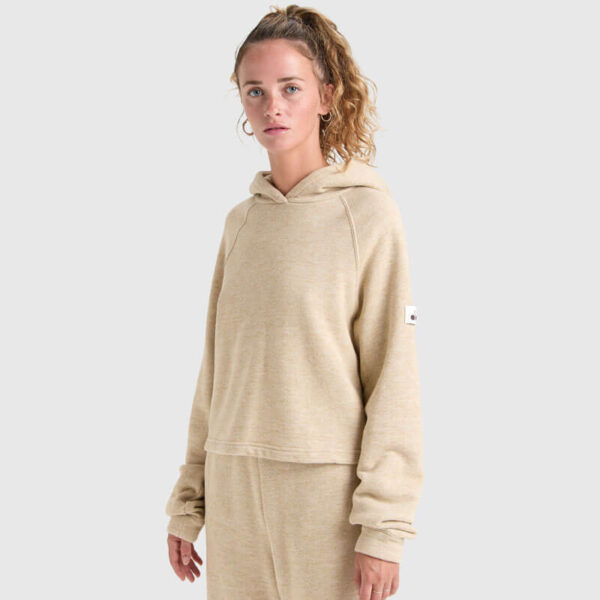 Manifesto 2030 Crop Hoodie - Pebble Melange