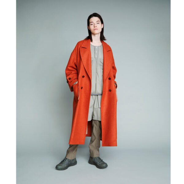 FCE water repellent wool coat orange 3