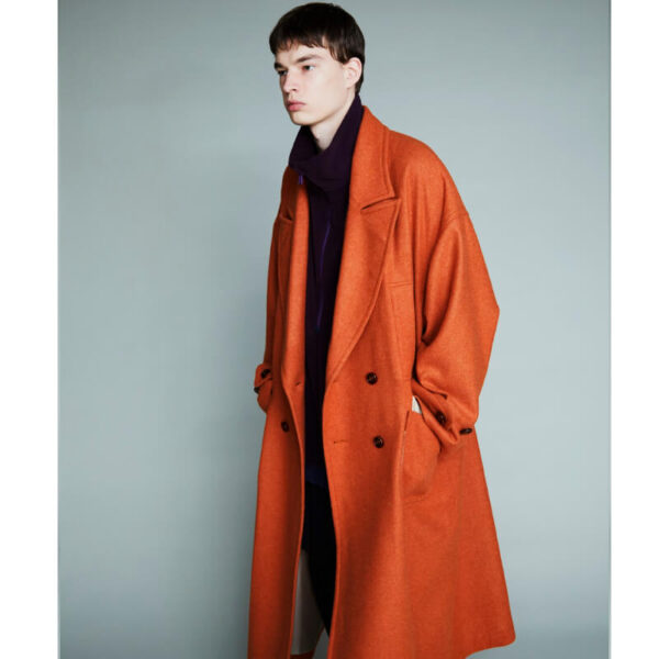 FCE water repellent wool coat orange 4