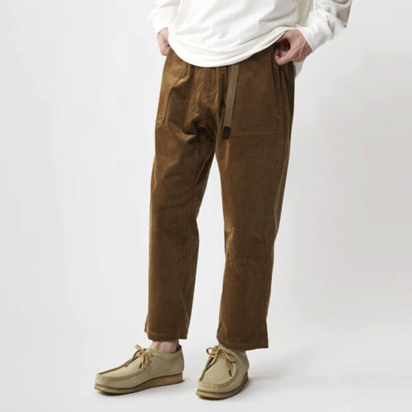 Corduroy Loose Tapered Pants - Dark Brown