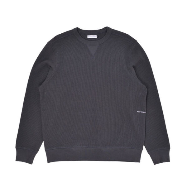 POP-TRADING-CO_Waffle-Logo-Crewneck_Charcoal