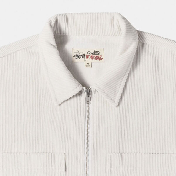 Wale Cord Zip Shirt - Bone
