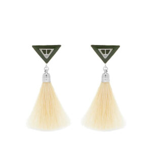 TOGA_Triangle-Fringe-Earrings_Green