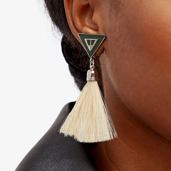 TOGA_Triangle-Fringe-Earrings_Green