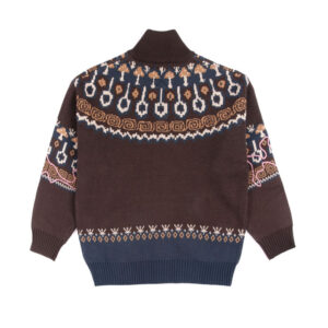 pam mirage fair isle zip thru knit java 2