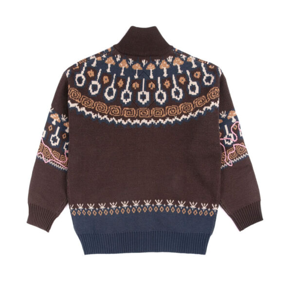 pam mirage fair isle zip thru knit java 2