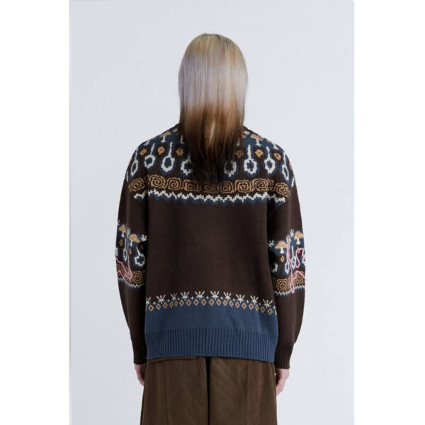 pam mirage fair isle zip thru knit java 5