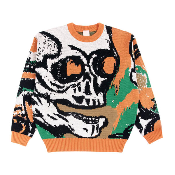 pam skulls crew neck knit firecracker 1