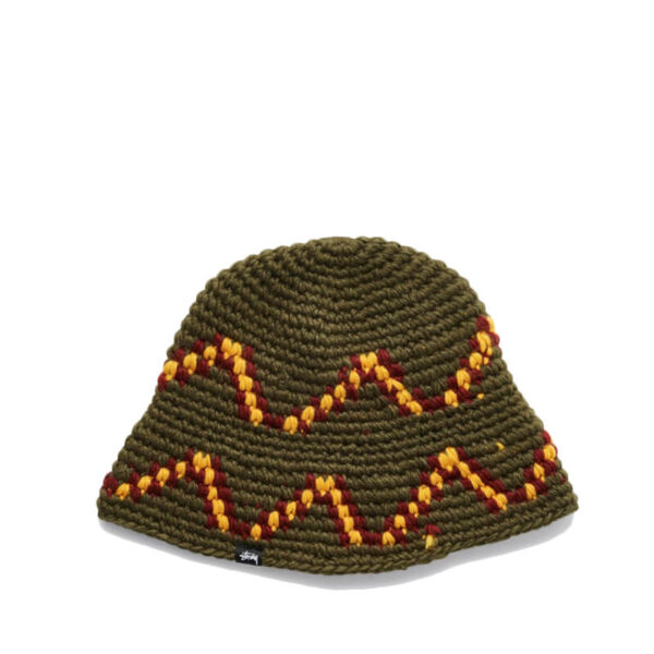 stussy Giza Knit Bucket Hat olive 1