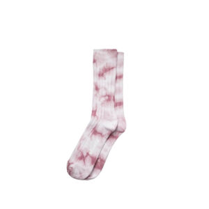 stussy dyed ribbed crew socks berry 1