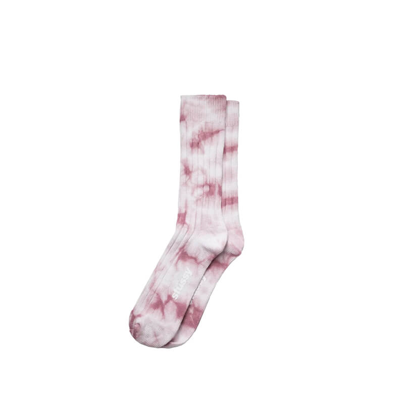 STÜSSY Dyed Ribbed Crew Socks - Berry |TheRoom Barcelona