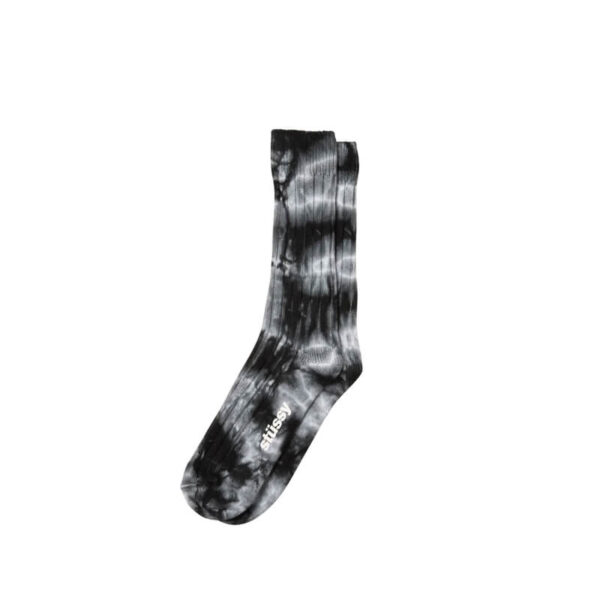 stussy dyed ribbed crew socks grey 1