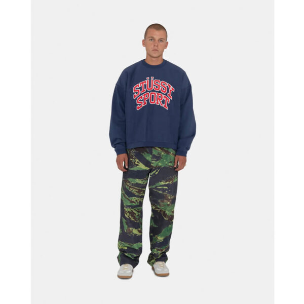 stussy relaxed oversized crew navy 5