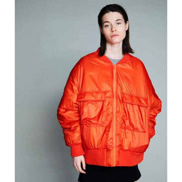 Padding Rib Blouson - Orange