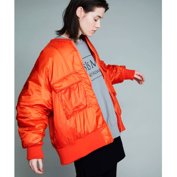Padding Rib Blouson - Orange