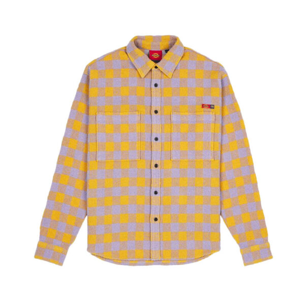 OC X DICKIES tweed shirt lilac check 1