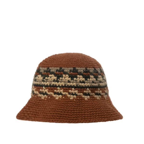 STUSSY fairisle bucket hat brown 2