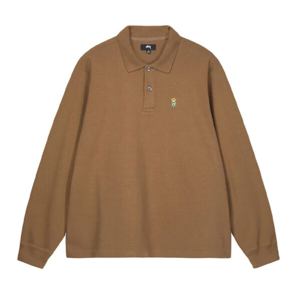 STUSSY ls rib polo brown 1