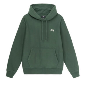 STUSSY overdyed stock logo hoodie forest 1