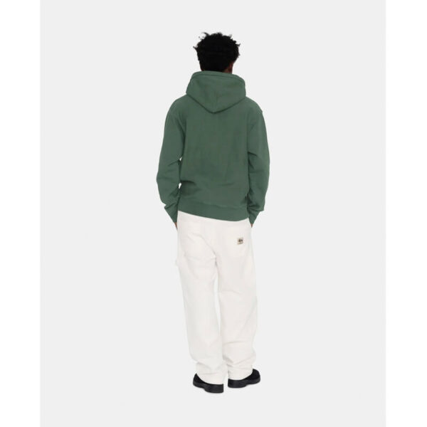 STUSSY overdyed stock logo hoodie forest 4