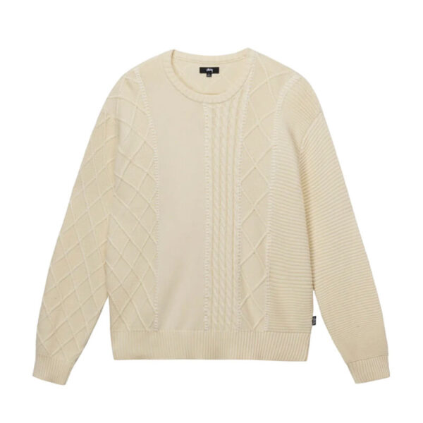 STUSSY patchwork sweater beige 1