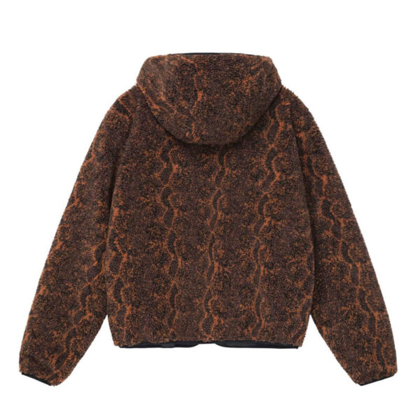 STUSSY snake jacquard sherpa jacket brown 2